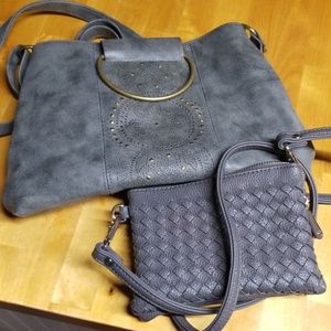 Gray crossbody purse bundle 2 for 1